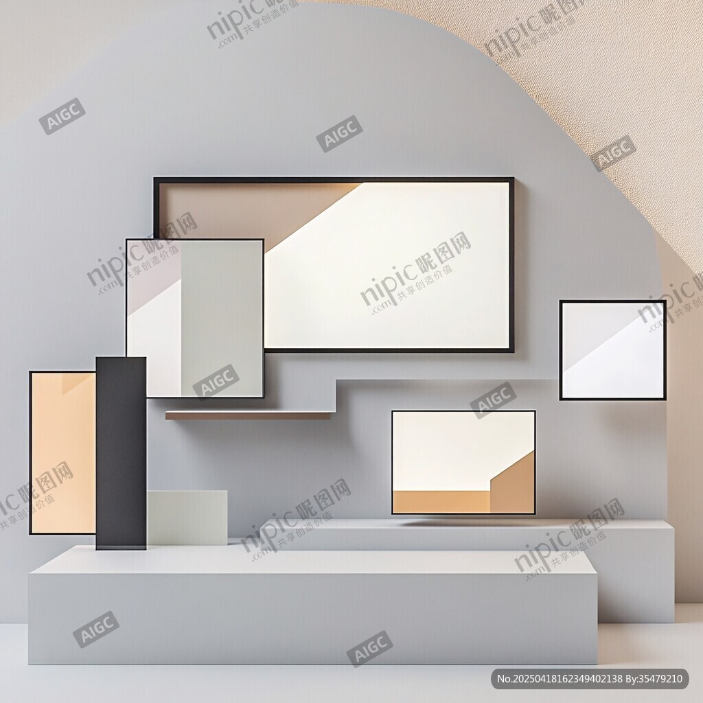 现代简约风格几何装饰画组合