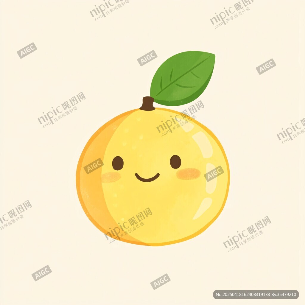 微笑的卡通黄柠檬形象
