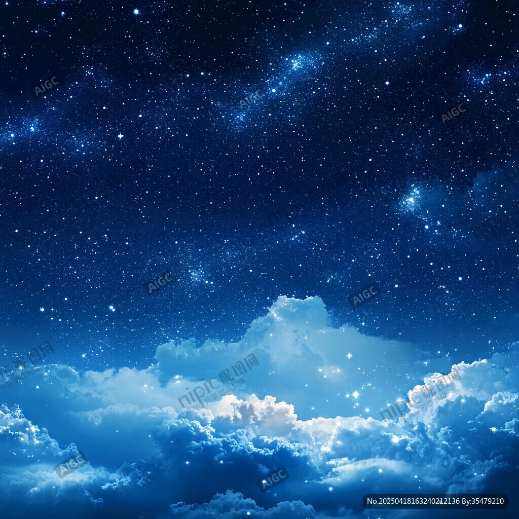 梦幻星空下的云海奇景
