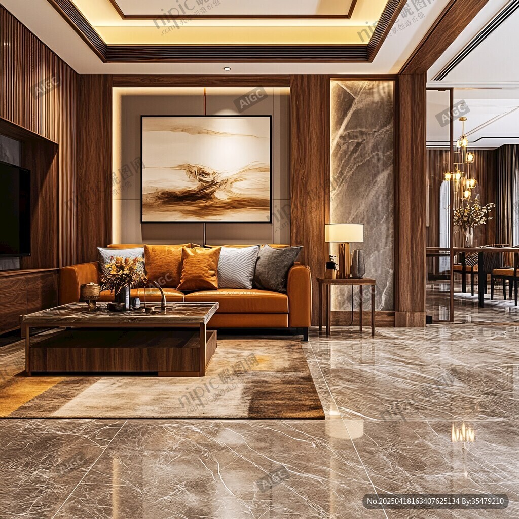 中式奢华客厅室内精美场景