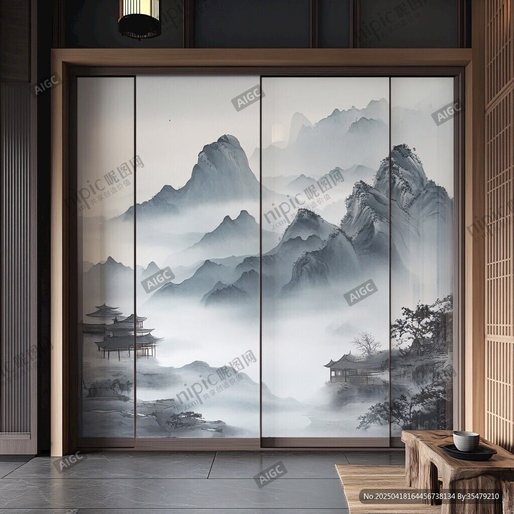 中式山水屏风 雅致空间意境