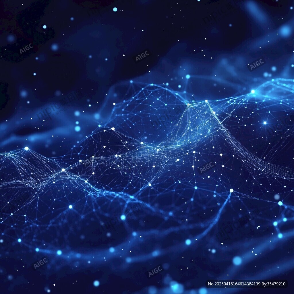 梦幻蓝色科技线条网络画面