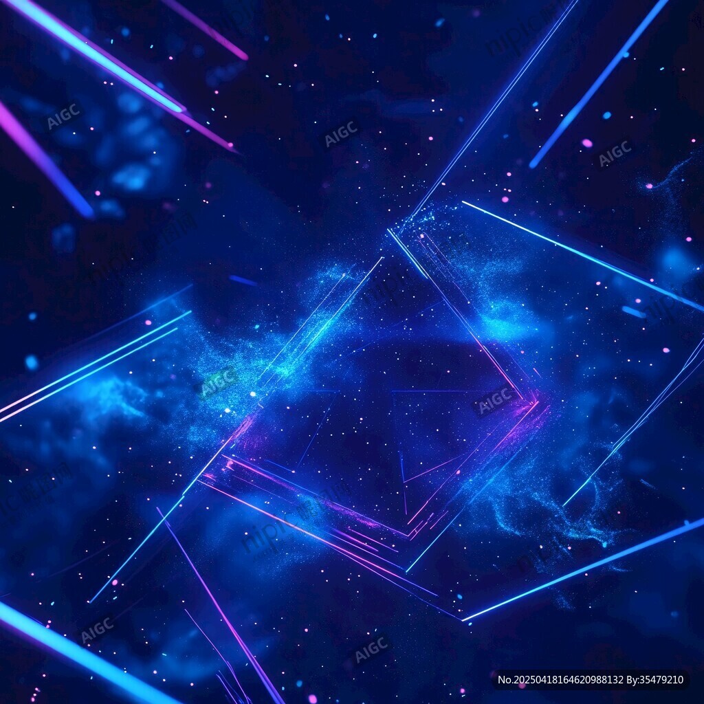 梦幻科技感的光效宇宙空间