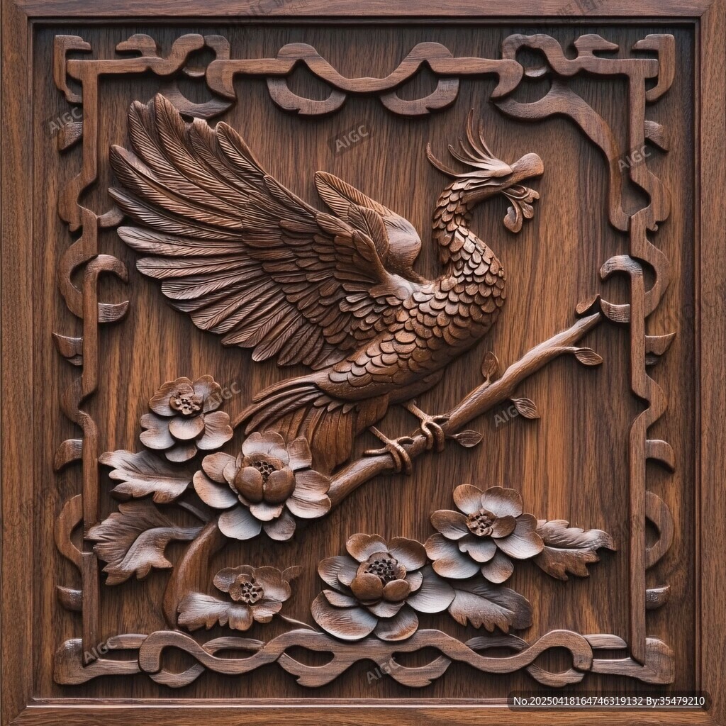 凤凰木雕 花鸟间的古典艺术