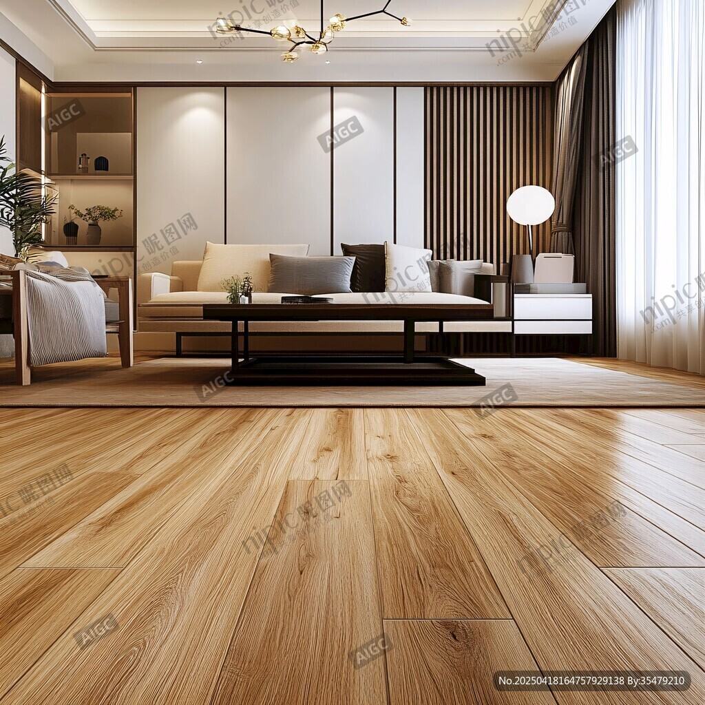 现代简约风客厅木地板展示