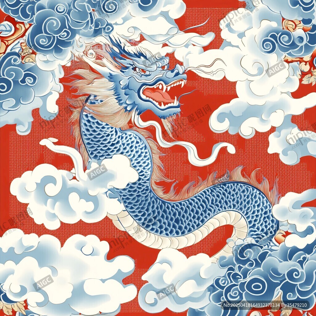 中式龙纹云图