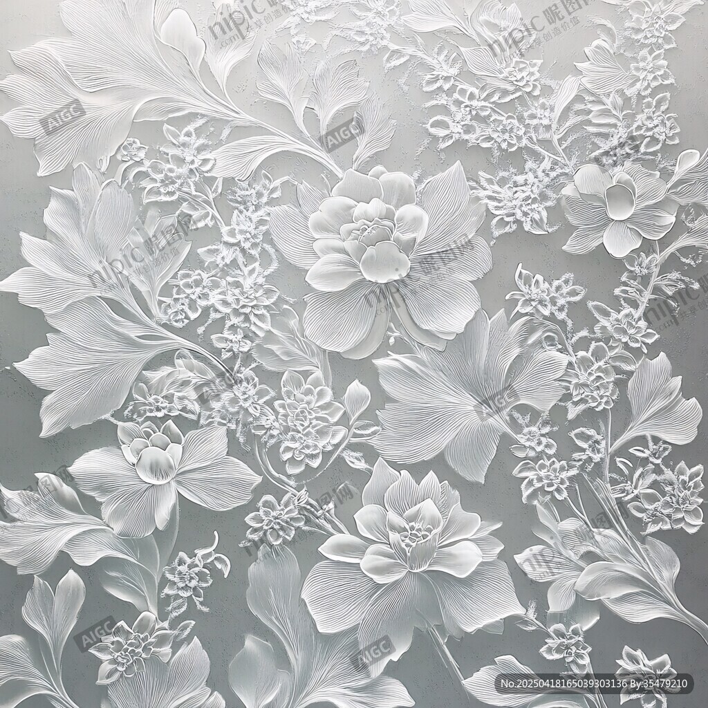 立体浮雕花卉图案设计