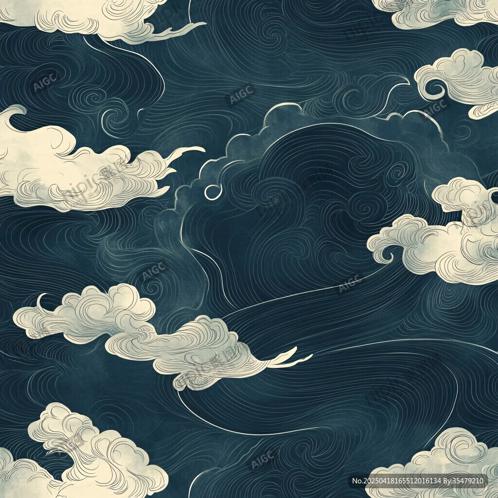 中式古风云海图案背景