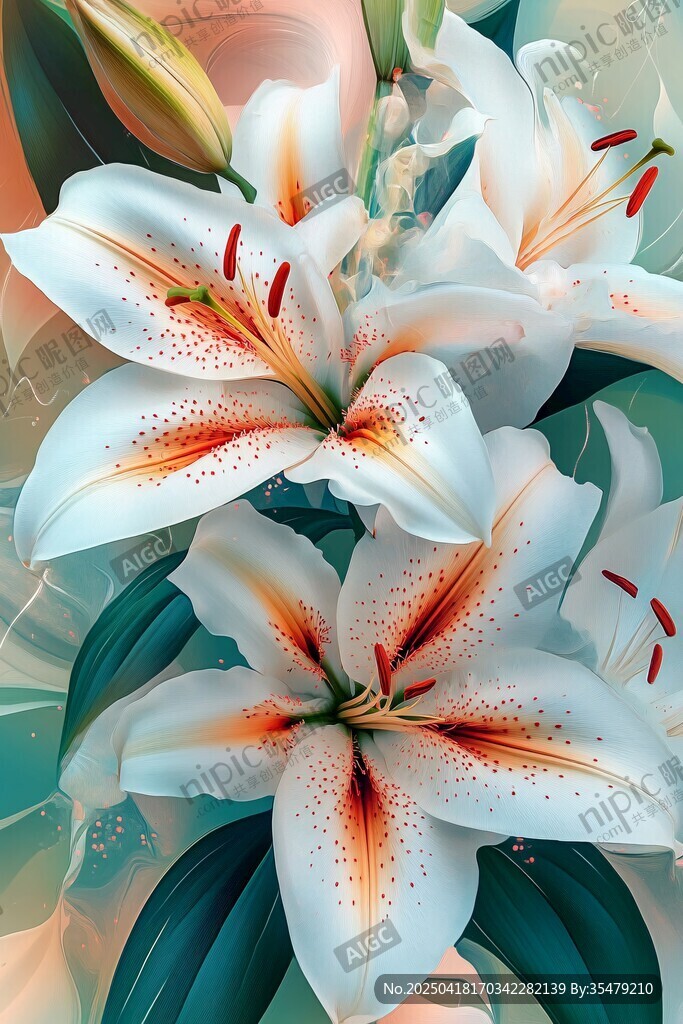 梦幻绽放的美丽百合花