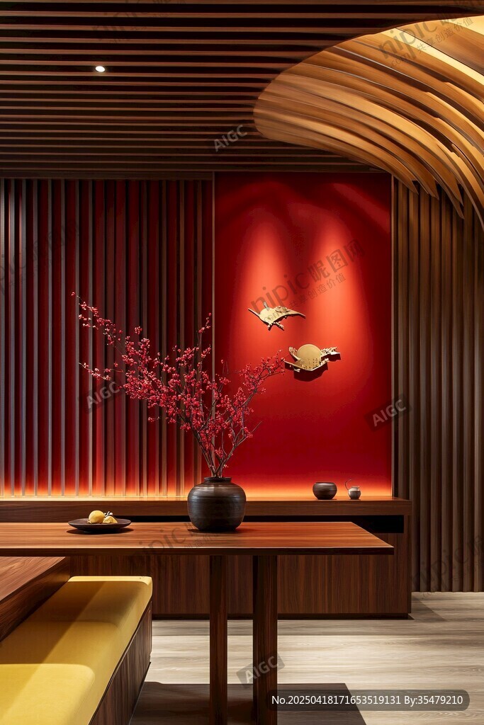 中式雅致茶室一角