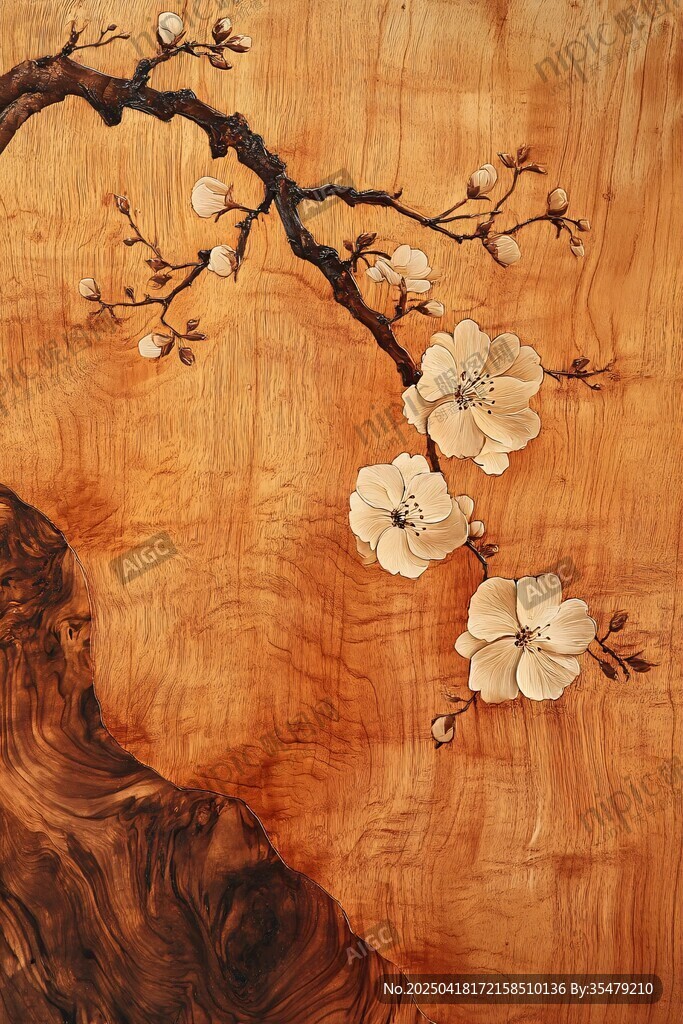 木雕梅花图