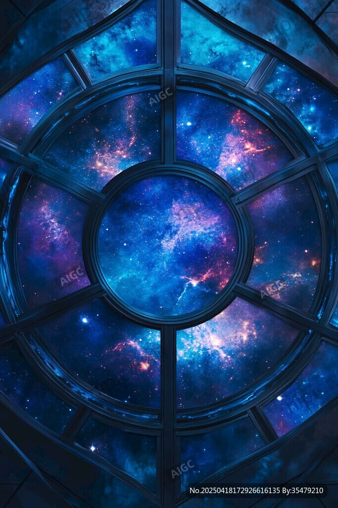 透过窗棂的梦幻璀璨星空