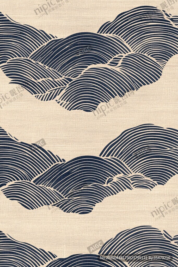 日式海浪纹图案