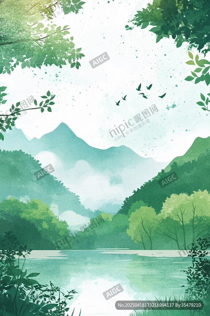 春日山水间的清新自然景