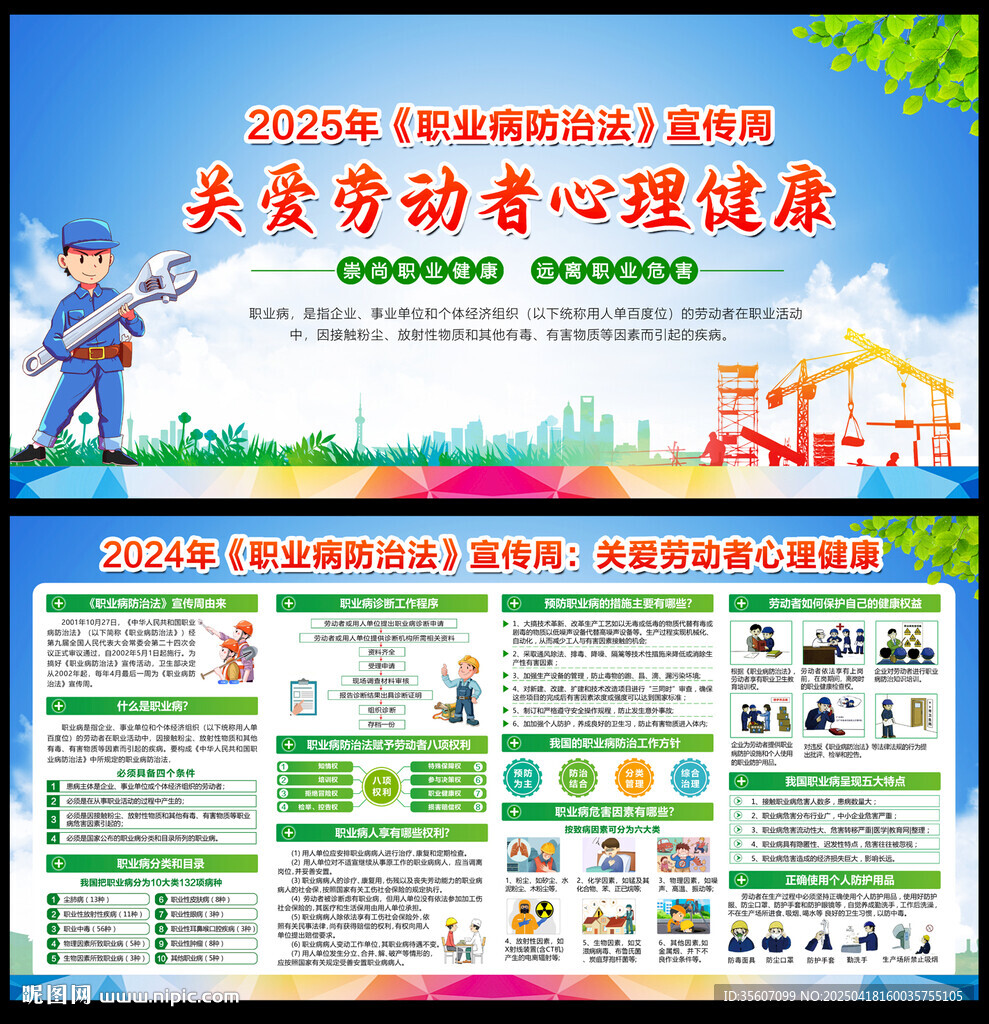 职业病防治法宣传周海报