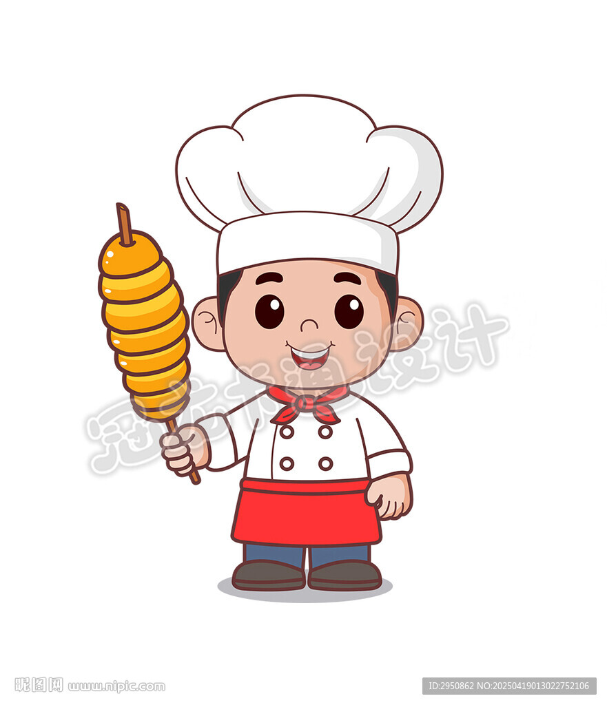 烤面筋的厨师手持美味串串
