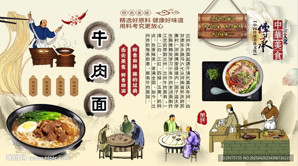 牛肉面背景墙