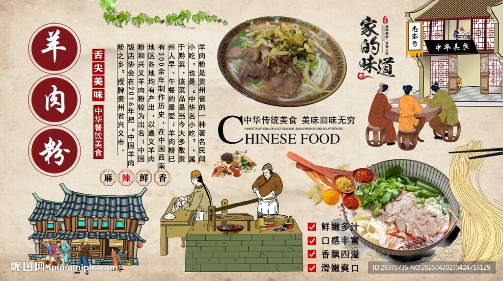 羊肉粉背景墙