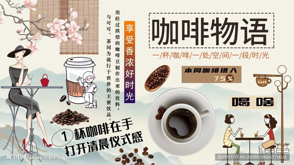 咖啡背景墙