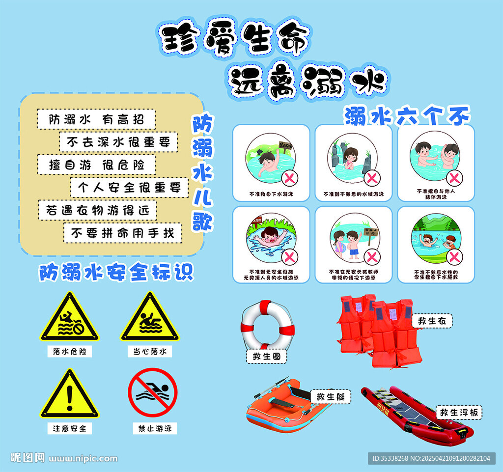 夏季游泳安全知识宣传图