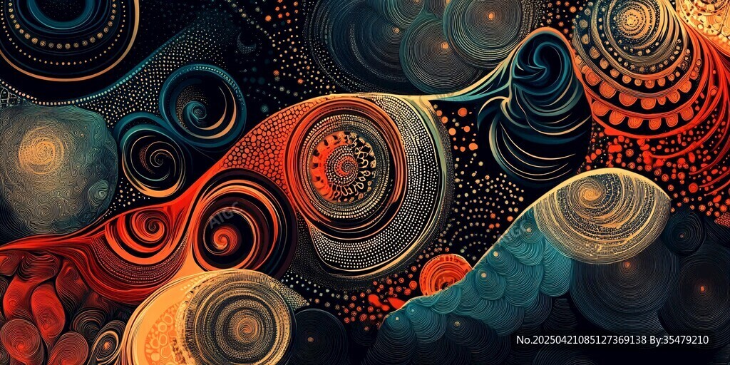 梦幻旋涡抽象艺术图案