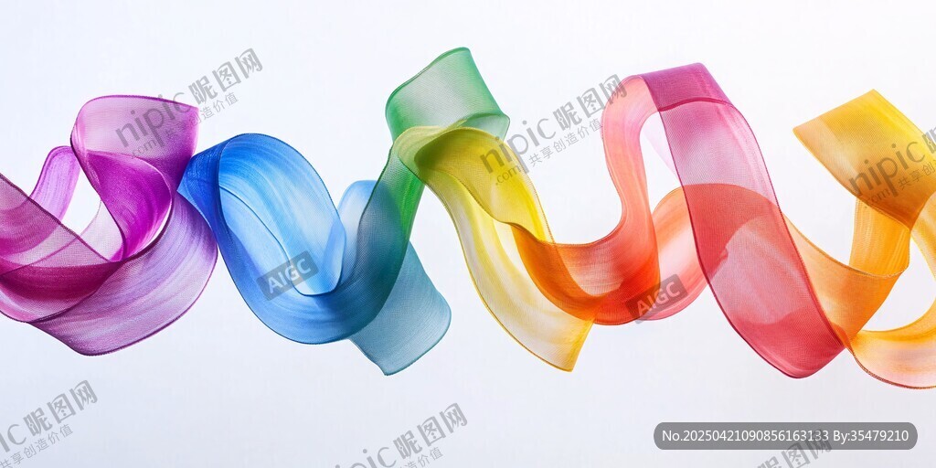 五彩飘带舞动绚丽色彩