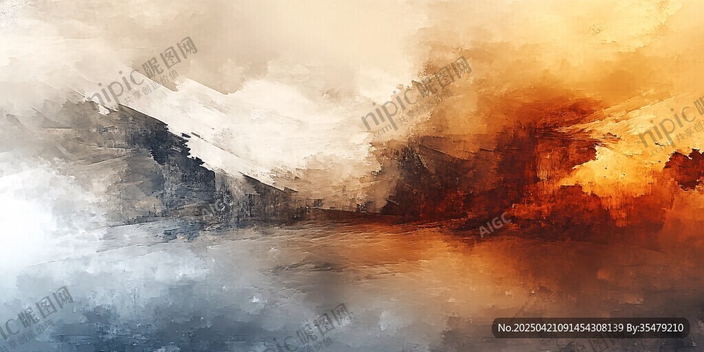 梦幻山水水彩艺术画作