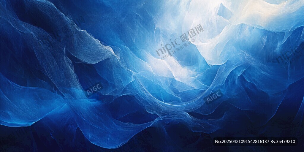 梦幻蓝色流动光影背景