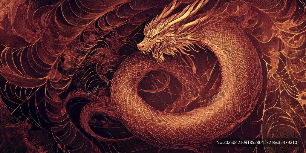 东方赤龙盘卧神秘图景