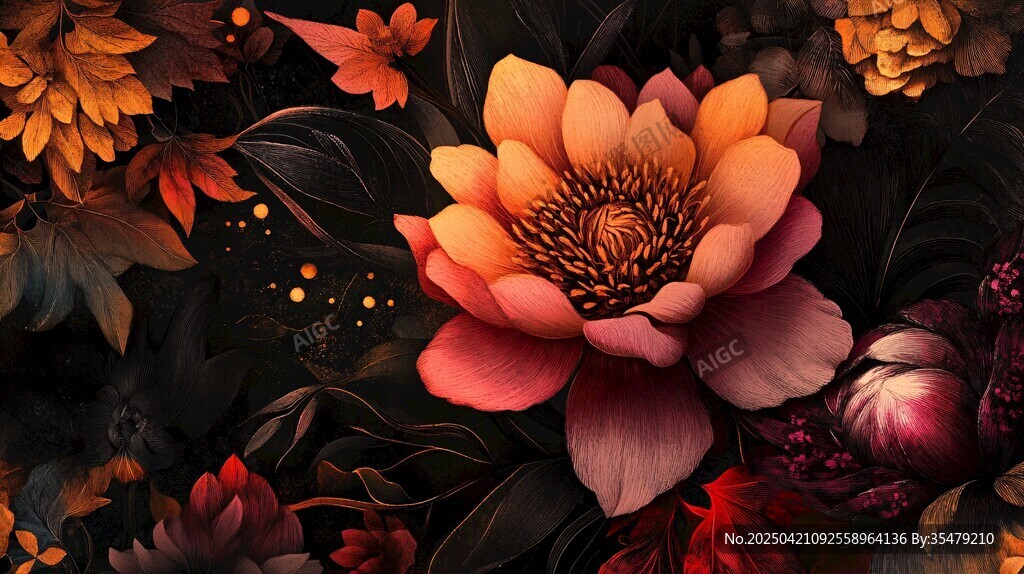 绚丽花卉背景图