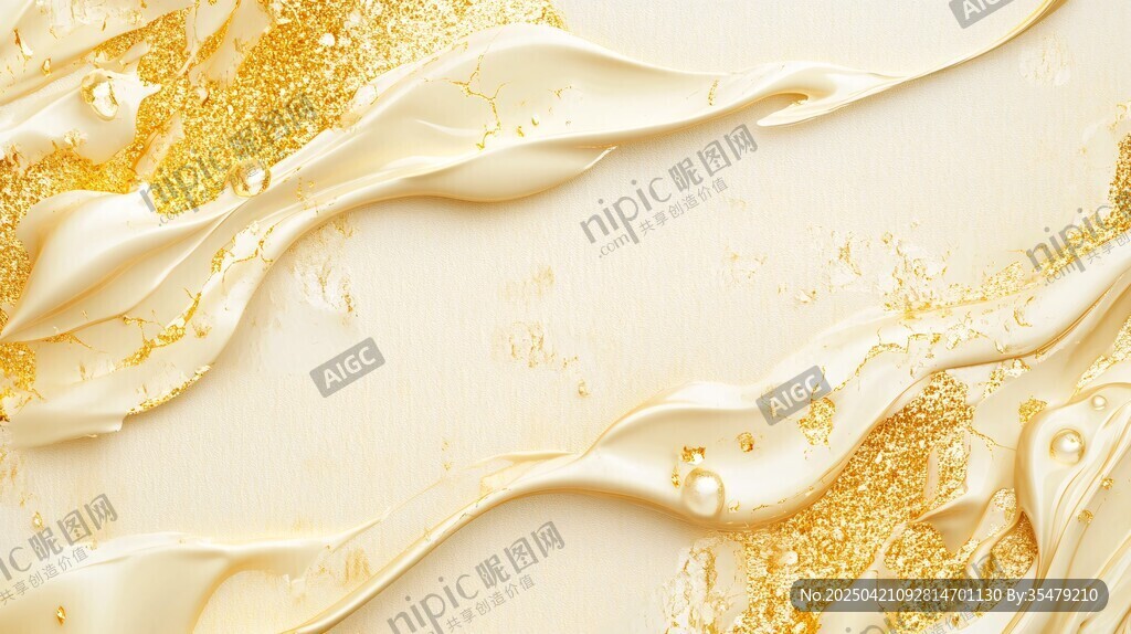 金色奶油质感流体艺术背景