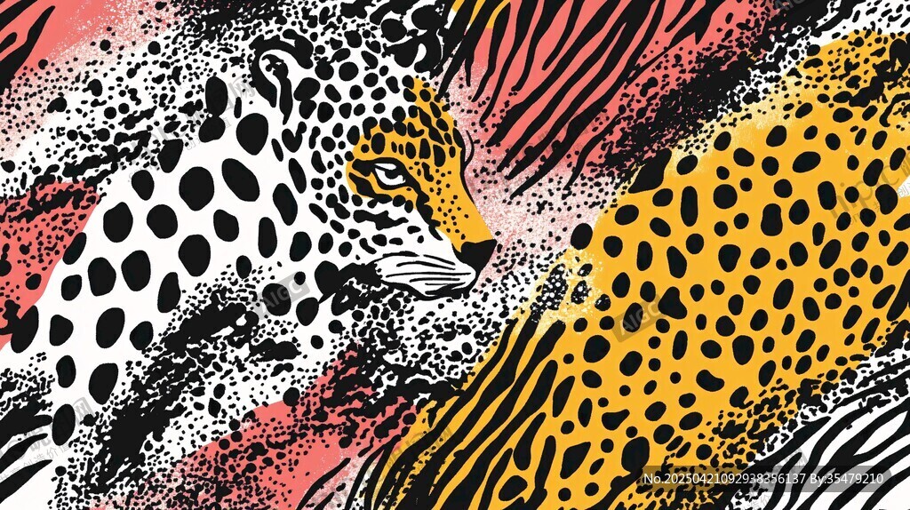 豹纹图案艺术插画