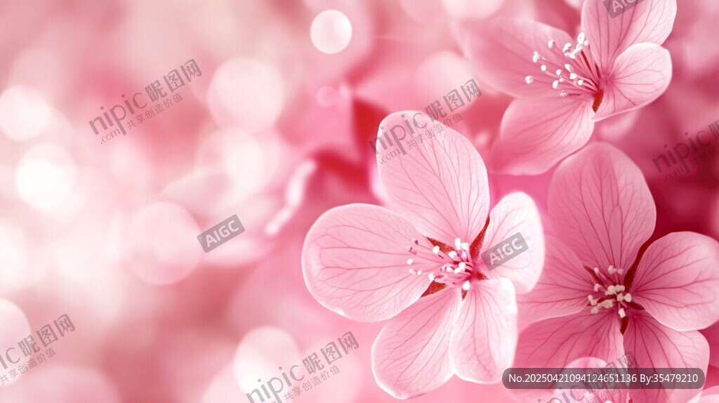 粉色烂漫樱花绽放美景