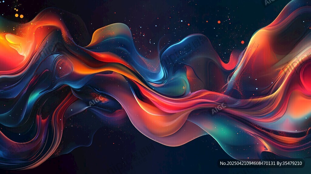 梦幻炫彩流动的抽象艺术