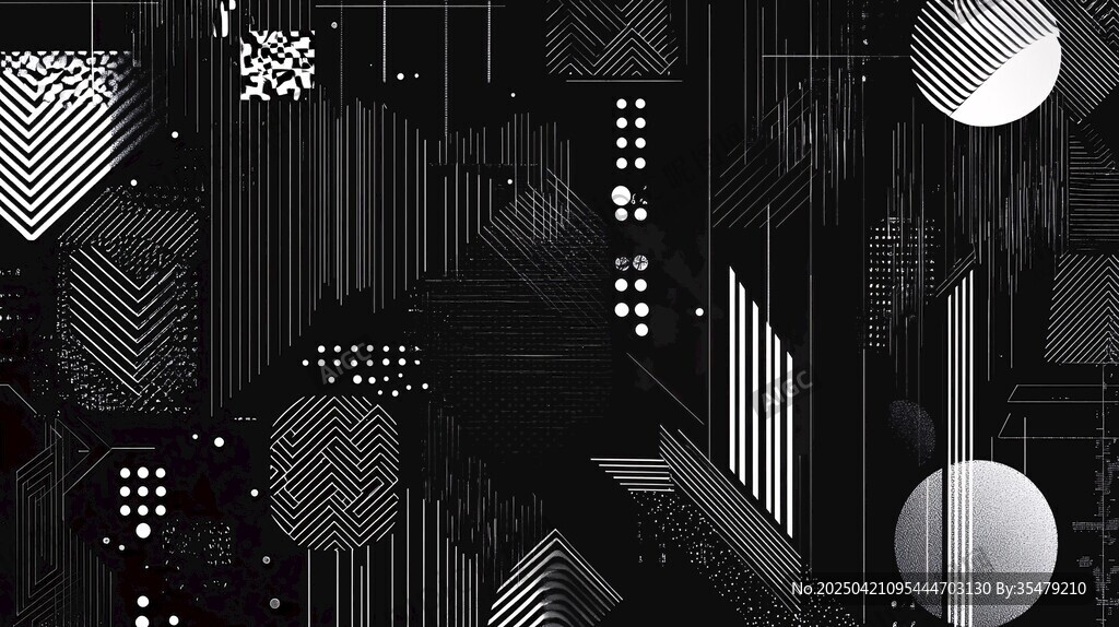 黑白几何抽象艺术背景图