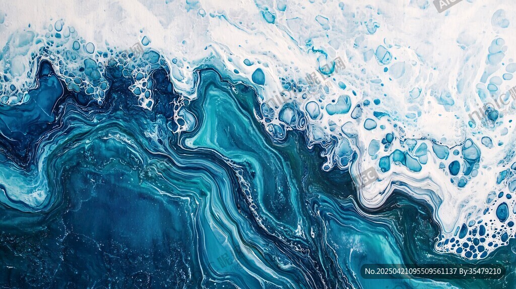 梦幻蓝白流体艺术纹理