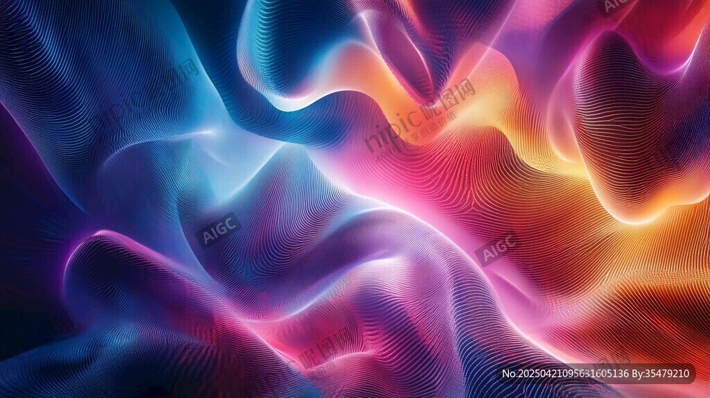 梦幻炫彩流动光影背景