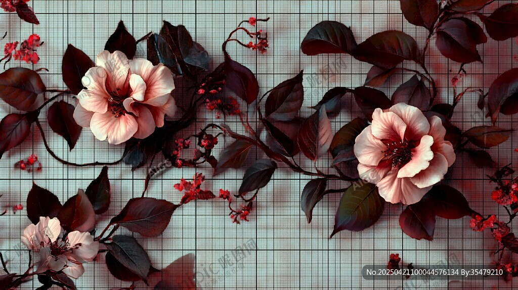 花卉网格背景图