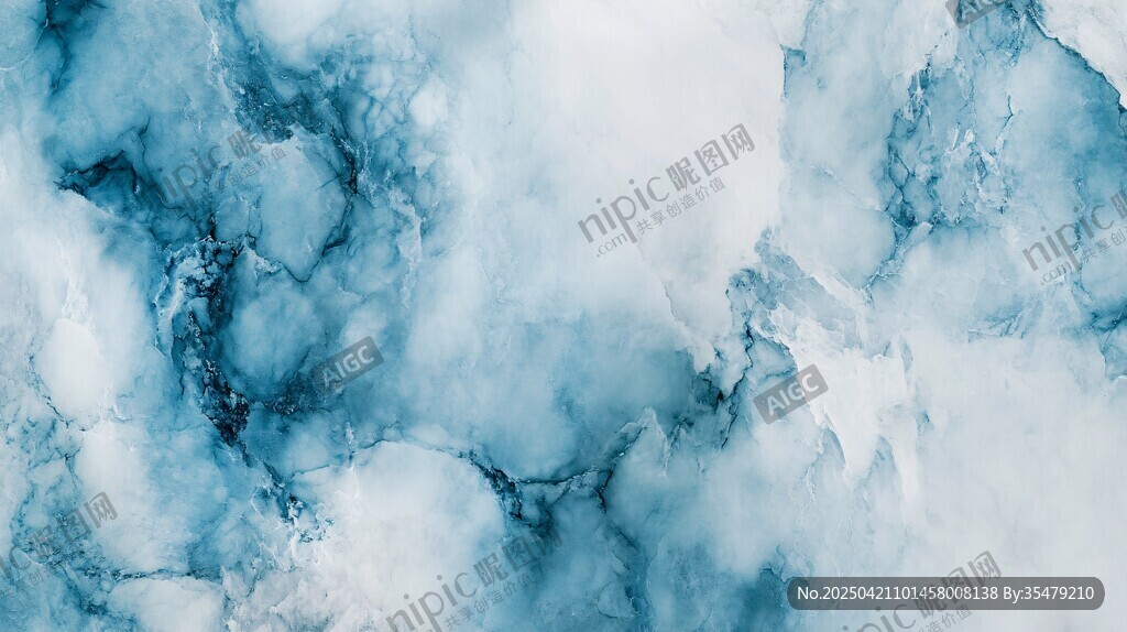 蓝白梦幻大理石纹理背景