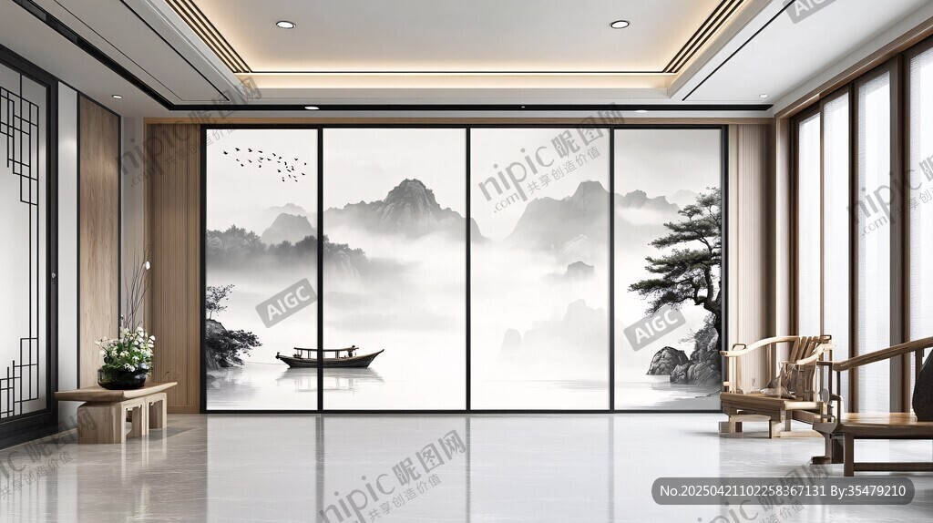 中式山水风客厅优雅景致