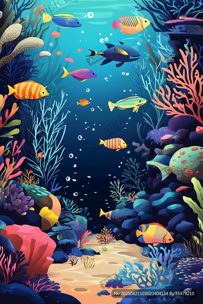 梦幻海底世界的多彩鱼类