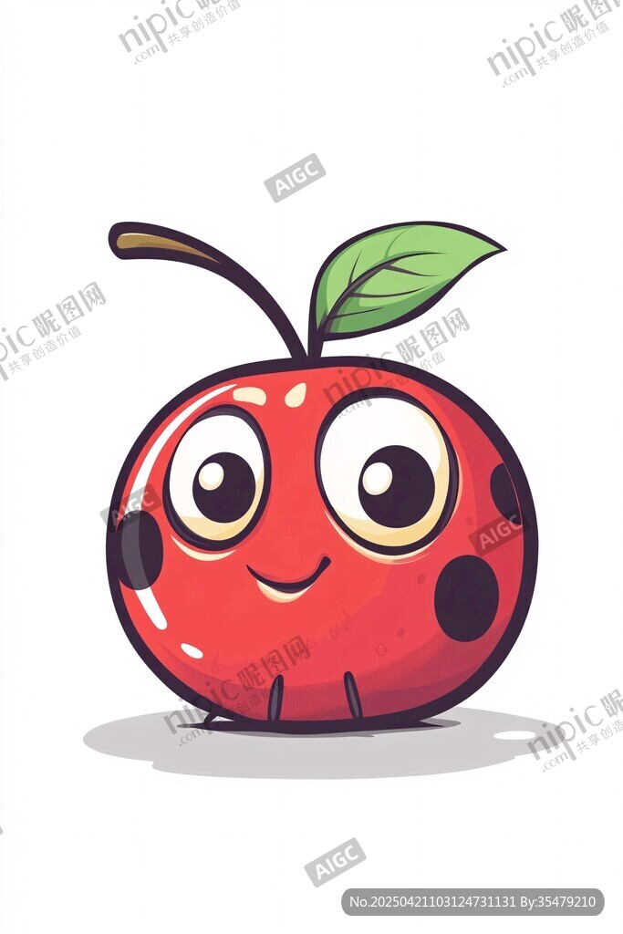 可爱卡通红苹果形象
