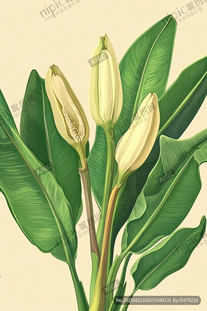 含苞待放的芭蕉花