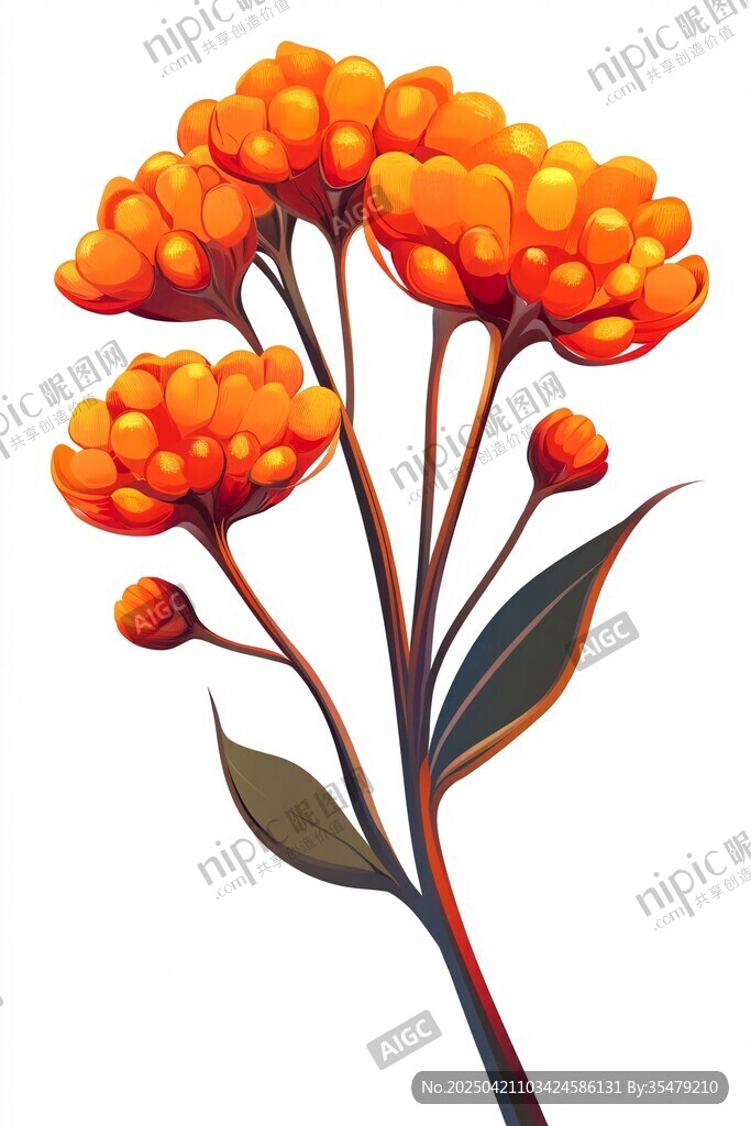 橙色花朵插画