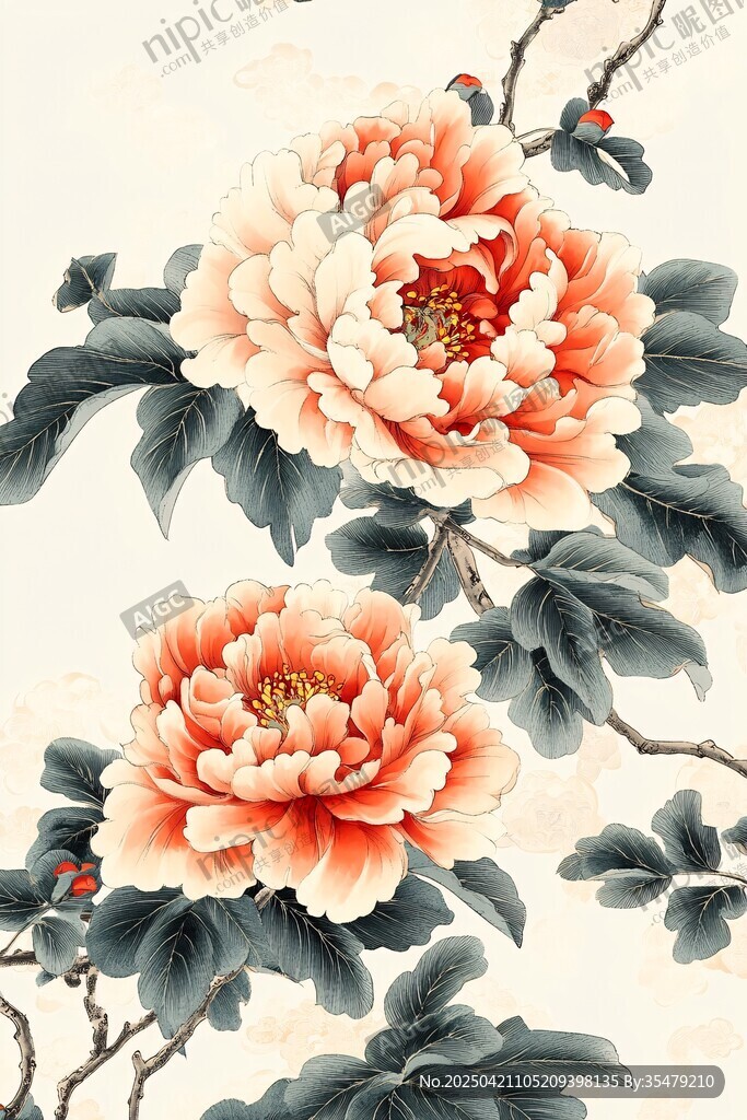 国画牡丹图 尽显典雅风姿