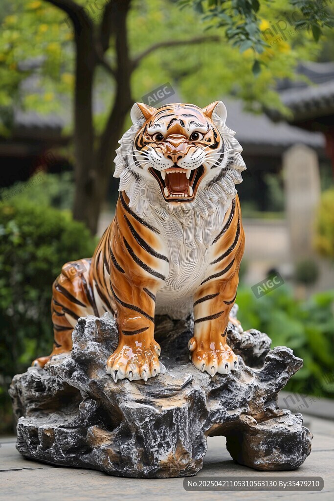 陶瓷老虎摆件 栩栩如生