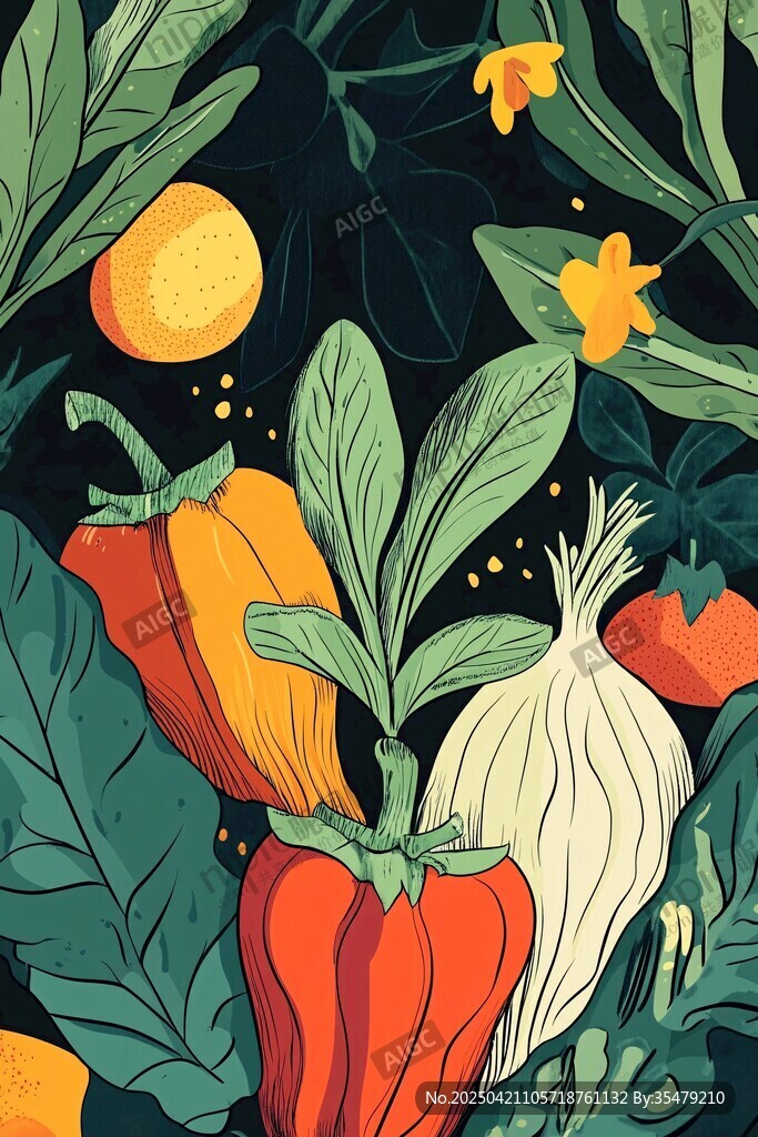缤纷蔬果插画