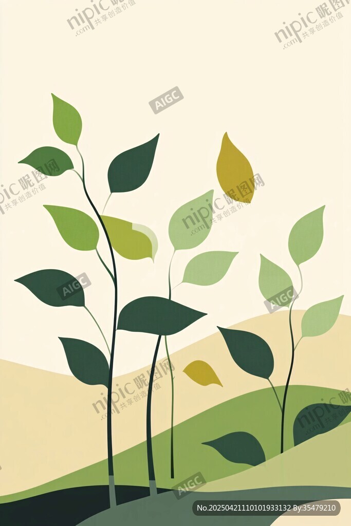 清新绿植插画