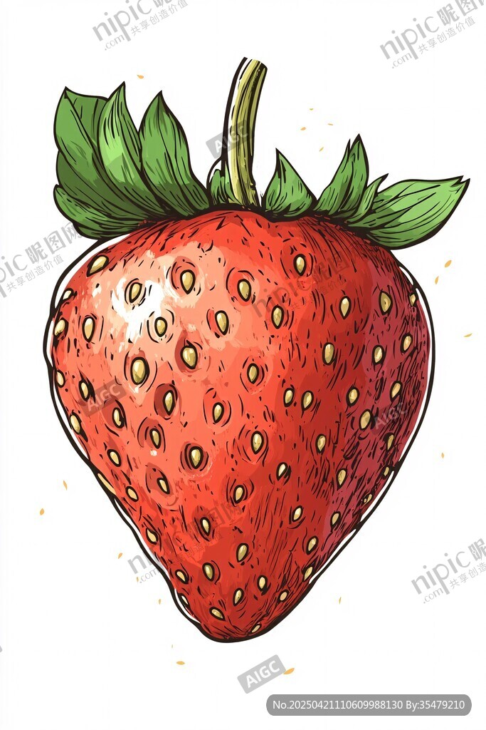手绘草莓插画