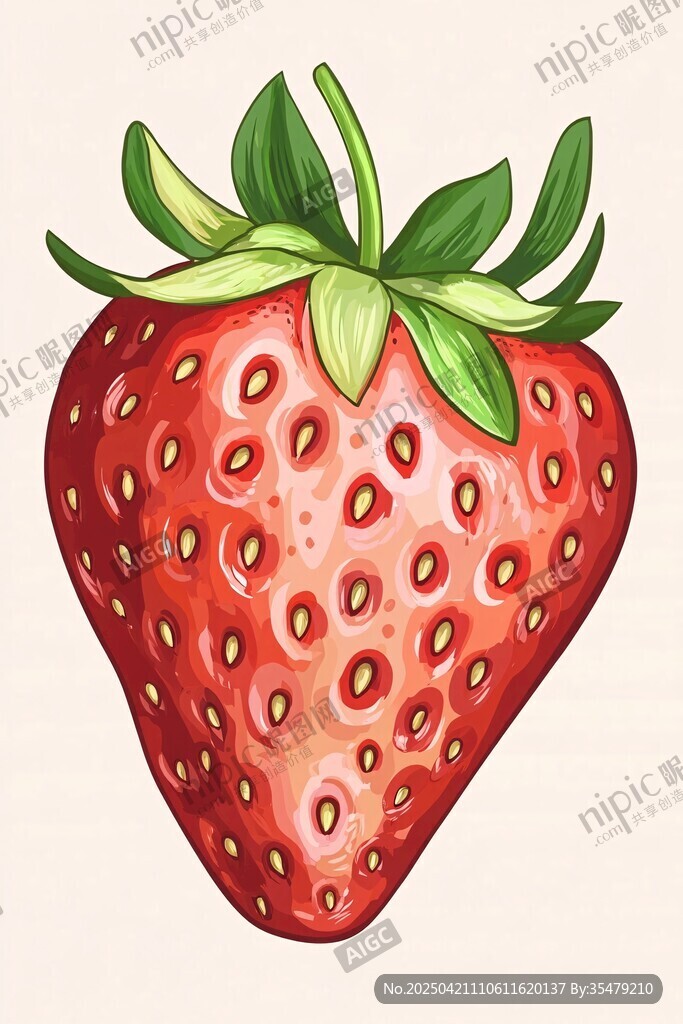 手绘草莓插画